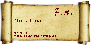 Pless Anna névjegykártya